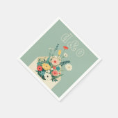 ワイルドフラワーズボタニカル庭園の結婚式 スタンダードカクテルナプキン (角)