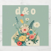 ワイルドフラワーズボタニカル庭園の結婚式 リキュールボトルラベル (シングルラベル)