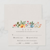 ワイルドフラワーズボタニカル庭園の結婚式 出欠カード (正面/裏面)