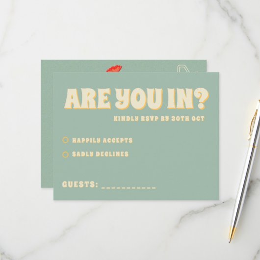 ワイルドフラワーズボタニカル庭園の結婚式 出欠カード (正面/裏面インサイチュ)