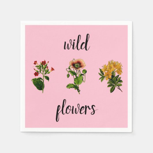 ワイルドフラワーズボタニーヴィンテージ スタンダードカクテルナプキン (正面)