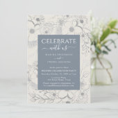 ワイルドフラワーズボホダスティブルーウェディングレセプション 招待状 (スタンド正面)