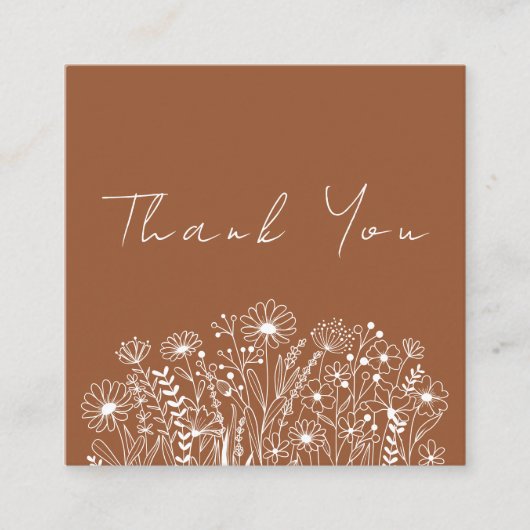 ワイルドフラワーズボホテラコッタオーダーサンキュー スクエア名刺 (正面)