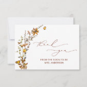 ワイルドフラワーズボホフローラブライダルシャワーありがとう カード (正面)