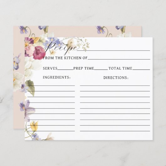 ワイルドフラワーズボホブライダルシャワーレシピ (正面/裏面)