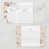 ワイルドフラワーズボホブライダルシャワーレシピ エンクロージャーカード (正面/裏面)
