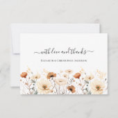 ワイルドフラワーズボホベージュテラコッタサビ結婚ーズ サンキューカード (正面)