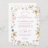 ワイルドフラワーズボホーガーデンフローラ誕生日 招待状 (正面/裏面)