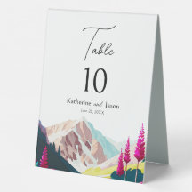 ワイルドフラワーズマウンテンズウォーター結婚カラーズテーブル