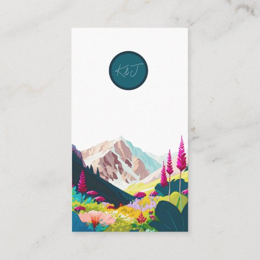 ワイルドフラワーズマウンテンズウォーター結婚カラー エンクロージャーカード (裏面)