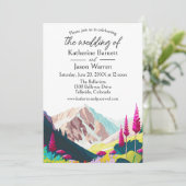 ワイルドフラワーズマウンテンズウォーター結婚カラー 招待状 (スタンド正面)