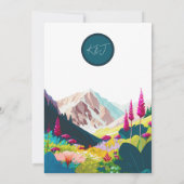 ワイルドフラワーズマウンテンズウォーター結婚カラー 招待状 (裏面)