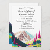 ワイルドフラワーズマウンテンズウォーター結婚カラー 招待状 (正面/裏面)