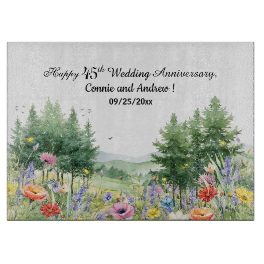 ワイルドフラワーズマウンテン結婚ズ45周年 カッティングボード (正面)