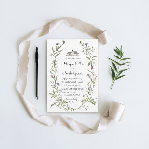 ワイルドフラワーズマナーハ書ンドシックモダンス結婚ズ 招待状