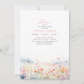 ワイルドフラワーズメドウエレガントサマーブライダルシャワー 招待状 (正面)