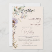 ワイルドフラワーズモダンフローラエレガントな結婚式 招待状 (正面)