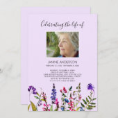 ワイルドフラワーズライフお祝い写真招待状 招待状 (正面/裏面)