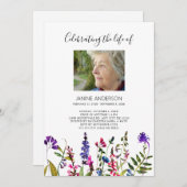 ワイルドフラワーズライフお祝い写真招待状 招待状 (正面/裏面)