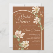 ワイルドフラワーズラストテラコッタブライダルシャワー 招待状 (正面)