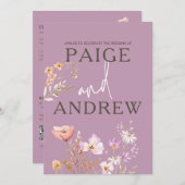 ワイルドフラワーズラヴァンダーファームハウス結婚式招待状 招待状 (正面/裏面)