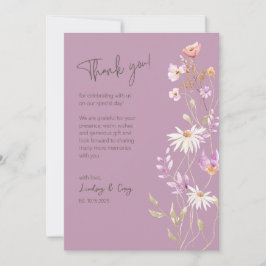 ワイルドフラワーズラヴァンダー結婚サンキューカード サンキューカード