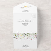 ワイルドフラワーズリースボホフローラボタニカル結婚ズ オールインワン招待状 (外側)