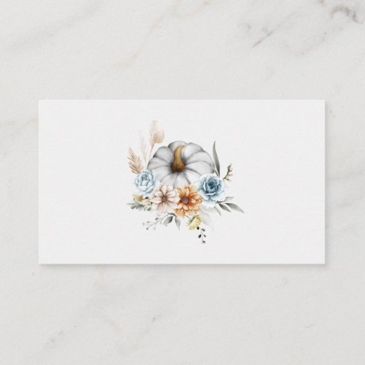 ワイルドフラワーズレジス結婚ト付きホワイトカボチャ エンクロージャーカード (裏面)