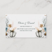 ワイルドフラワーズレジス結婚ト付きホワイトカボチャ エンクロージャーカード (正面)