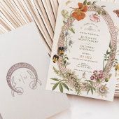 ワイルドフラワーズヴィンテージウェディング招待状マウヴバラ 招待状