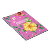 ワイルドフラワーズヴィンテージスケッチ/シック，ピンク ノートブック (右側)