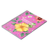 ワイルドフラワーズヴィンテージスケッチ/シック，ピンク ノートブック (左側)