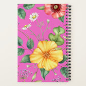 ワイルドフラワーズヴィンテージスケッチ/シック，ピンク ノートブック (裏面)