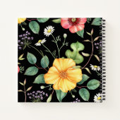 ワイルドフラワーズヴィンテージスケッチ/ミッドナイト ノートブック (裏面)