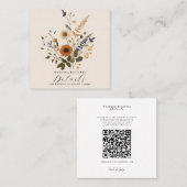 ワイルドフラワーズヴィンテージフローラバンチボヘミアン詳細 スクエア名刺 (正面/裏面)