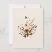 ワイルドフラワーズヴィンテージフローラボヘミアンウェディングRSVP 招待状 (裏面)