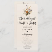 ワイルドフラワーズヴィンテージフローラボホ結婚式 プログラム (正面/裏面)