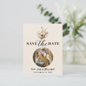 ワイルドフラワーズヴィンテージフローラBoho Save the Date 案内ポストカード (スタンド正面)