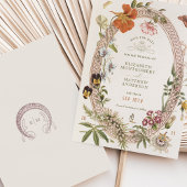 ワイルドフラワーズヴィンテージ保存Date Mauveバラ 招待状