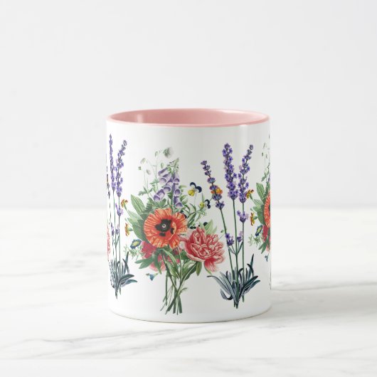 ワイルドフラワーズヴィンテージ植物園自然 マグカップ (中央)