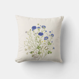 ワイルドフラワーズヴィンテージ植物性イラストレーションフローラ クッション
