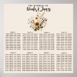 ワイルドフラワーズヴィンテージ結婚ボホーの席 ポスター