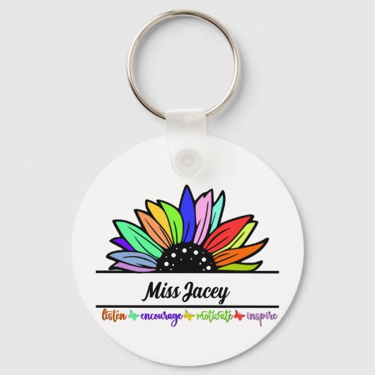 ワイルドフラワーズ先生鑑賞、カスタム先生 キーホルダー (正面)