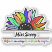 ワイルドフラワーズ先生鑑賞、カスタム先生 シール (正面)