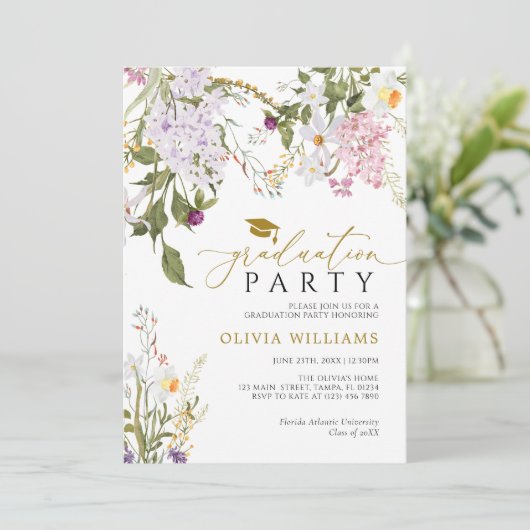 ワイルドフラワーズ卒業パーティー招待状 招待状 (スタンド正面)