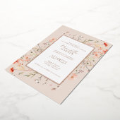 ワイルドフラワーズ卒業パーティ実在ーバラ金ゴールド 箔招待状 (回転した状態)