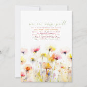 ワイルドフラワーズ婚約した婚約パーティ写真 招待状 (正面)