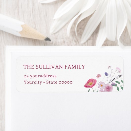 ワイルドフラワーズ差出人住所ラベル ラベル (インサイチュ)