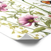 ワイルドフラワーズ庭園の結婚式ウェルカムサイン ポスター (角)