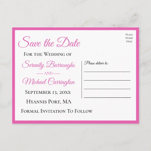 ワイルドフラワーズ庭園の結婚式フローラ日付の保存 ポストカード (裏面)